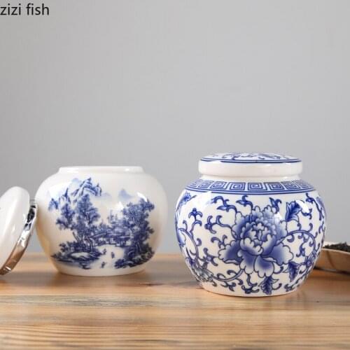 Ceramic Tea Caddy Tea Tins Tea Organizer Tea Box Sealed Jar Storage Tank Tea Container Storage Box Food Container Candy Jar