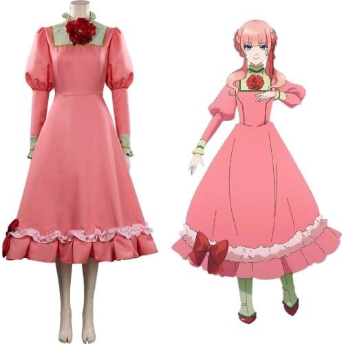 Anime Dragon Goes House-Hunting Nell Princess Pink Dress Cosplay Costume Outfits Halloween Carnival Suit
