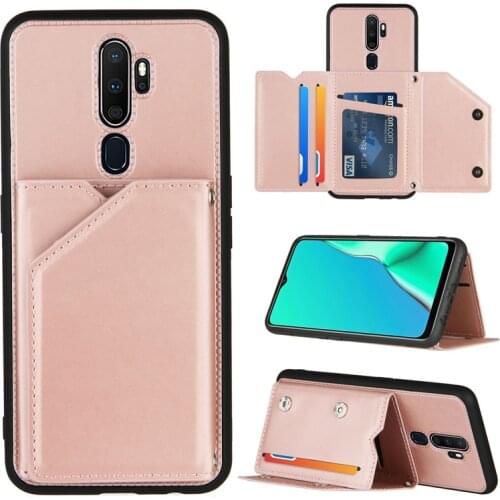 Leather Skin Wallet Case For OPPO A5 2020 A32 A52 A53 A72 A92 A93 Card Slot Flip Cover On Oppo A9 A33 2020 A12 F17 Pro Phone Bag