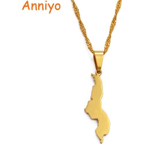Anniyo Republic of Malawi Pendant & Necklace Gold Color African Countries Dziko la Malawi Jewelry Gifts #024121