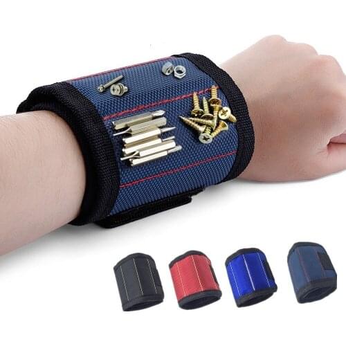 Magnetic Portable Tool Bag Magnet Bracelet With 3 Screws Nail Drill Bracelet Wrist Belt Electrician To Repair Tool