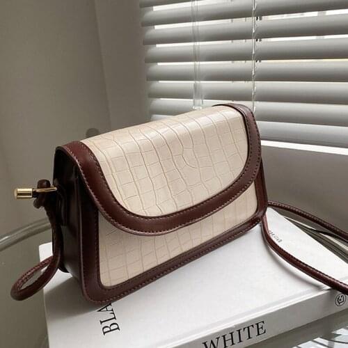 Stone Prints Small Square Bag Retro Simple Handbags For Women Designer High Quality Female Crossbody Bag Lady Shoulder Bag