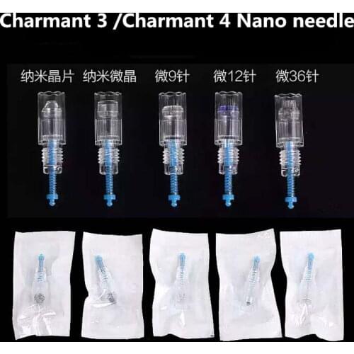 50pcs Micro Charmanent 3 / 4 machine nano 9pin /12pin /36pin /Nano round MTS needle digital permanent makeup tattoo face skin