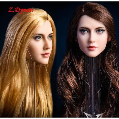 1/6 scale Female YMT026 Anna European 4 head sculpts planted hair Blue Eyes for 12 inches pale Action Figures