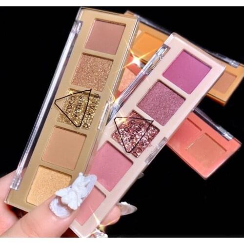 5Colors Matte Glitter Eyeshadow Palette Long Lasting Nude Eye Korean Brush Shadow Pigments Shadow Eye Makeup Cosmetics Palette