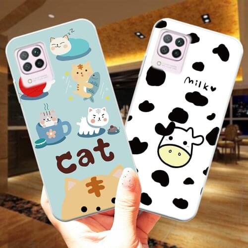 Cute Cartoon Soft TPU Case For Huawei P40 Lite E P20 P30 Lite P30 Pro Mate 20 10 Lite Pro Rabbit Cat Panda Silicone Phone Cover