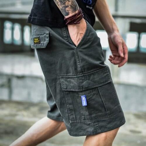 PROWOW 2021 summer casual overalls mens shorts Korean version of the trend five-point pants tide brand pants men clothing