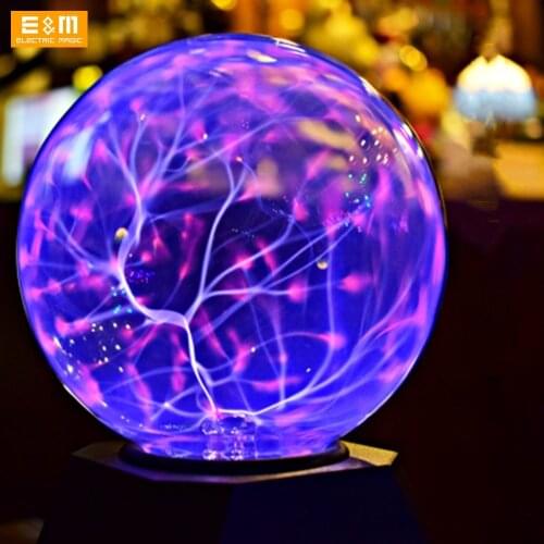 Voice Control Tesla Coil Music 12V Artificial Lightning Ion Arc Glass Ball Touchable Scientific Education Research Experiment