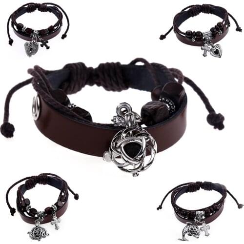 MYAROMA FINDINGS Leather Bracelets