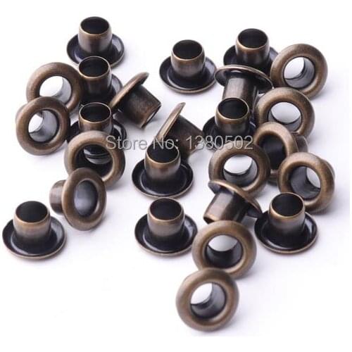 500pcs/lot 6/8mm outer bronze color metal garment Eyelets for belt bag clothes Diy Accessories
