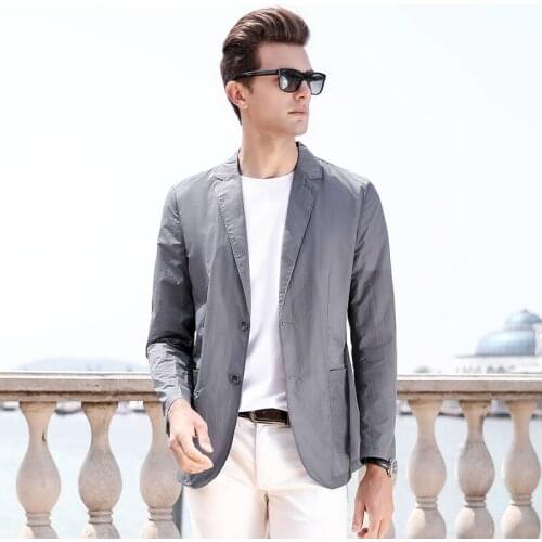 New Quick-dry Clothes Mens Casual Sport Blazer Summer Thin Jacket Single Layer Coat Sunscreen Clothes