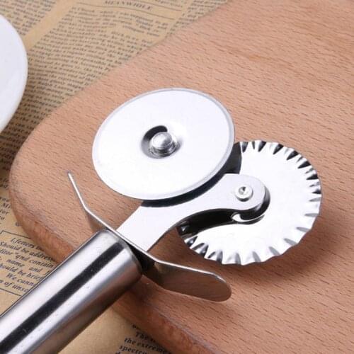 6.5CM Single Wheel Pizza Stainless Steel Knife Pasta Cutter Bread Pies Pasta Round Lace Pizza Wheel Kitchen Tools