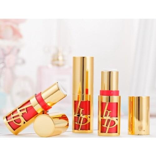Wholesale Lip Balm Containers Lipstick Tube LIP Golden Round Tube Empty Bottle Cosmetic Packaging 12.1mm