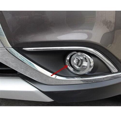 For Mitsubishi Outlander 2015 2016 ABS Chrome Front Fog Lamp Light Cover Trims Exterior Chromium Styling Parts 2pcs