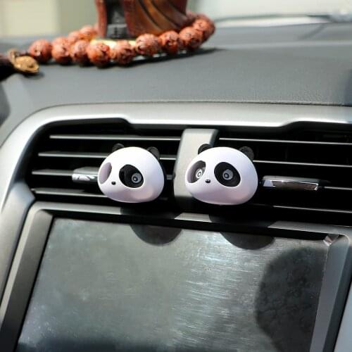 Hot 2PCS Cute Panda Car Styling Air Freshener Perfume ambientador para auto for Air Vent Decoration Car Smell Flavors Accessorie