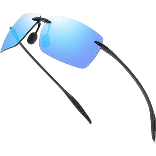 Rectangular polarized sunglasses men and women High-end sun glasses for outdoor driving and beach travel Titanium frame glasses