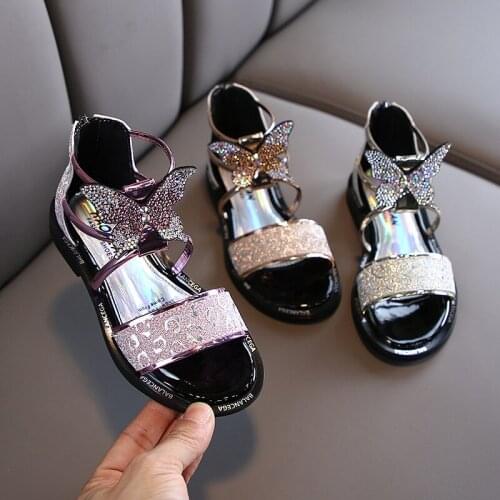 Girls Sandals Fashion Korean Girls Butterfly Children Shoes Princess Gladiator Sandals Baby Girl Sandals Flat Sandals