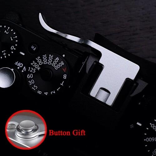 Silver Thumb Rest Thumb Grip Hot Shoe Cover For Fujifilm XT3 FUJI X-T3 Pro Vertical L Type Bracket Tripod Quick Plate Grip