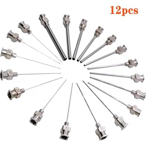 10Pcs 10G to 27G Stainless Steel Dispenser Dispensing Syringe Needle Tip Set for Large Space Precision Dispensing Equipment Tool