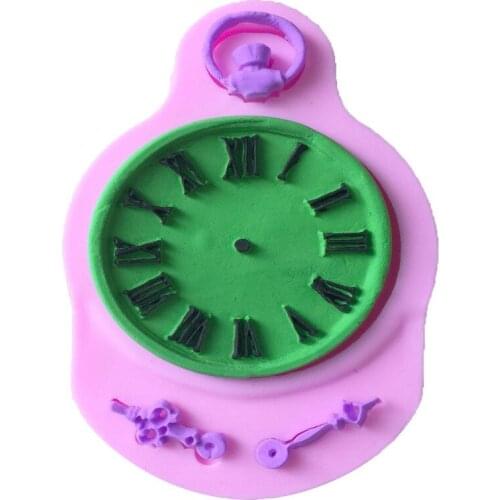 Retro Clock Shaped Silicone Cake Mold Cake Decoration Fondant Chocolate Cake Mold 3D Food Grade Silicone Mold