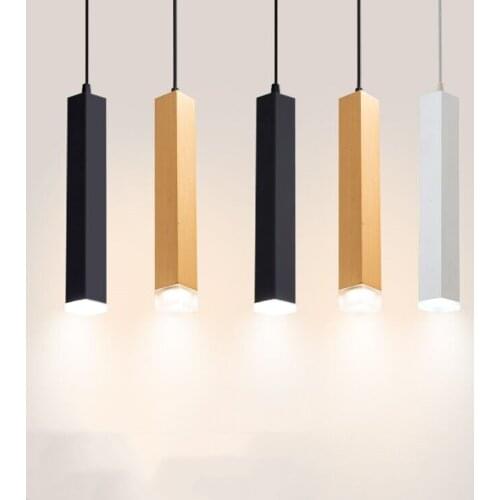 Dimmable LED Pendant Lamp Long Tube lamp Kitchen Island Dining Room Shop Bar Decoration Cylinder Pipe Pendant Light Kitchen Lamp