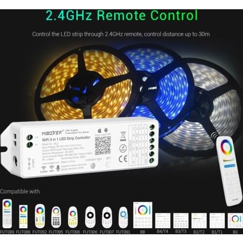 Milight WL5 5 in 1 LED WIFI Controller For RGB RGBW RGB CCT Single color led strip light Amazon Alexa Voice phone App Remote