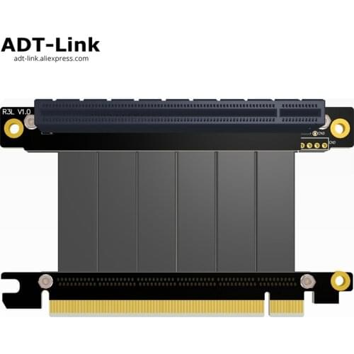 Gen3.0 PCI-E x16 To x16 3.0 male to female Elbow Left Angled Riser Cable 20cm 25cm PCI Express pcie 16x pci e Extender risers