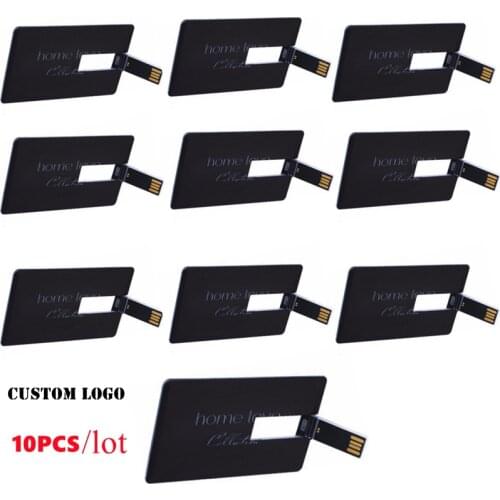 Over 10 pcs Free Logo)Hot sale! Business Credit Card Usb flash drive Pen drive usb memory stick disk Custom logo USB2.0 1GB 2GB