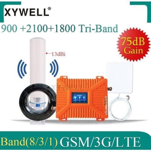 4G Repeater Cellular amplifier 900 1800 2100 gsm repeater 2g 3g 4g Tri-Band Mobile Signal Booster Omnidirectional 4G Antenna