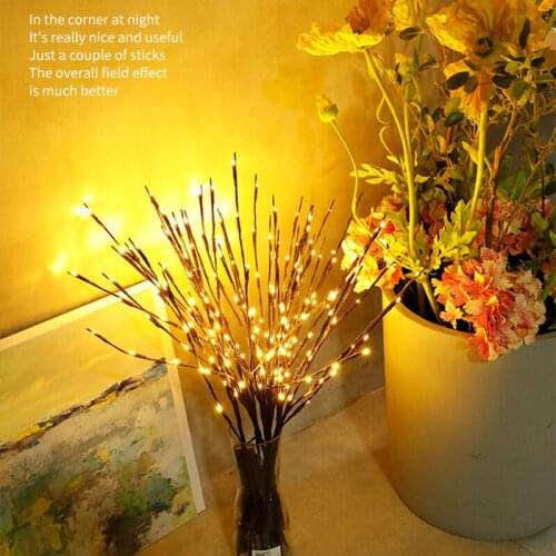 Warm White Lighted Twig Branches Artificial Tree Willow Branches Lamp for Home Holiday Party Decoration Wedding Battery Operated