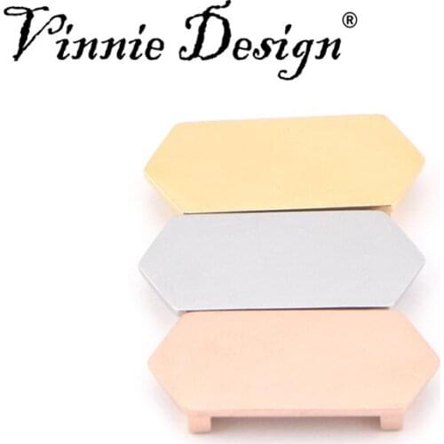 Vinnie Design Jewelry 3 Colors Stainless Steel Engravable Geo Bar Slide Charms fit on Keeper Wrap Bracelets 10pcs/lot