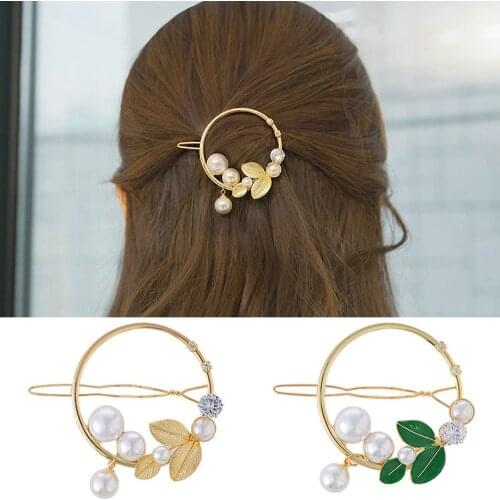 1pcs Metal minimalist hair accessories geometric irregular gold color hair clip Imitiation pearl hairpin Barrettes Hairgrip