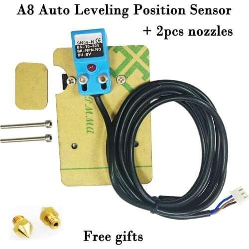 Autolevel anet a8 3D Printer parts Auto Leveling Position Sensor 3D Printing Accessories+2pcs 0.4mm nozzles free gifts