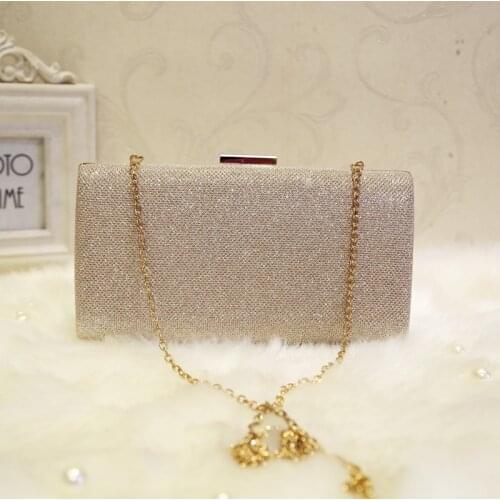 Women Evening Clutch Bag Diamond Sequin Wedding Clutch Purse and Handbag Party Banquet Black Gold Silver Two Chain Shoulder Bag