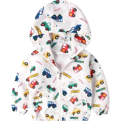 ZWF216 Spring summer baby tops clothes baby jackets Dinosau print baby boys outerwear & coats 1-5T hooded jackets for baby boys