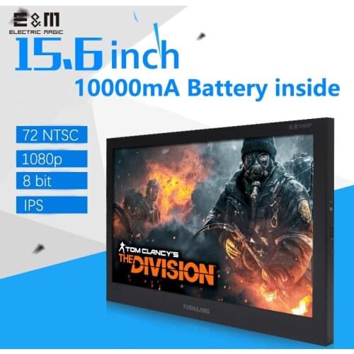 10000mA 2ms 15.6 inch 1920x1080 IPS LCD Screen Aerial Monitor 60Hz 8bit Portable Game Display HDMI Car MP4 Player Xb PS4 1080P