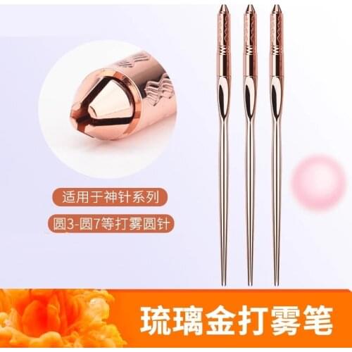 16 cm 1pc Glass Gold Microblading Permanent Makeup Manual Tattoo Tebori Fog Round Needle Pen Holder For Eye Liner Eyebrows Lips