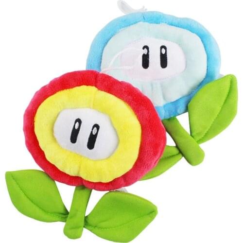 17cm Cartoon Game Plush Toy Super Mario Plush Flower Blue Ice Flower Soft Stuffed Doll Lovely Gift