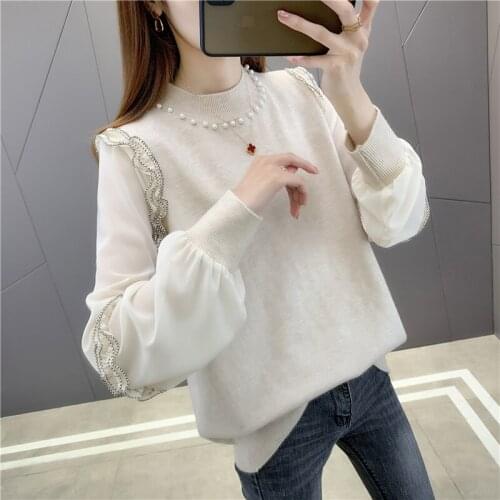 19163 hall no. 1 in 2 】 will nail bead sets half a turtleneck sweater [1088] 60