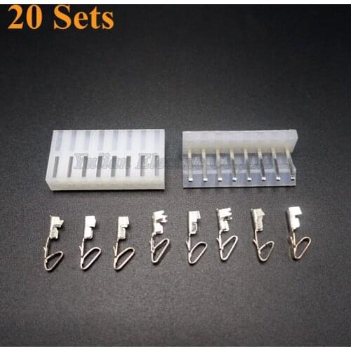 20 sets kit CH3.96 3.96mm 8 pin Female Wire with Male Connector plug A set include socket + plug + terminals
