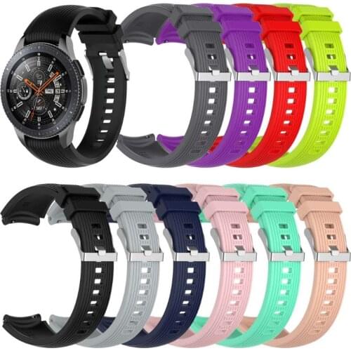 22mm Silicone Watch Band Wrist Strap for Samsung Galaxy Watch 46mm Gear S3 Frontier/Classic Gear 2 R380