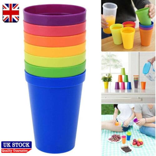 7PCS Colorful Rainbow Set Cup Picnic Travel Portable Color Plastic Cups Barbecue Camping Festival Birthday Cups Tea Cup Set
