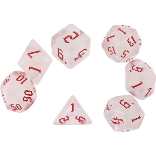 OOTDTY 7 Pcs Resin Polyhedral Dices for DND RPG MTG Dials Dice Desktop Table Board Game Toys