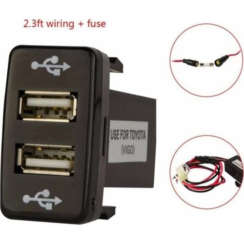 Car Phone USB 2-Port Charger Accessory Parts Dual Port Portable Useful For Toyota 4 Runner/Prado 120 Series USB Charger