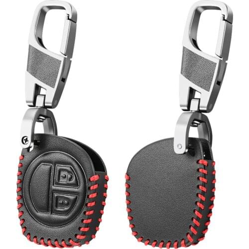 2 Buttons Remote Genuine Leather Car Key Case Cover For Suzuki SX4 Swift Vitara Holder Case