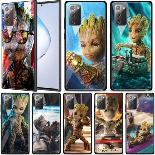 Groot Marvel Avengers for Samsung Galaxy Note 20 Ultra 10 Lite Plus 9 8 5G A70 A50 A40 A30 A20 Tempered Glass Phone Case
