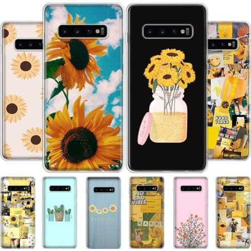 Sunflower Ldyllic Girl Cover Phone Case For Samsung Galaxy S20 S10 S21 Ultra Note 10 20 S9 S8 S7 FE Plus Lite Cover Soft Silicon