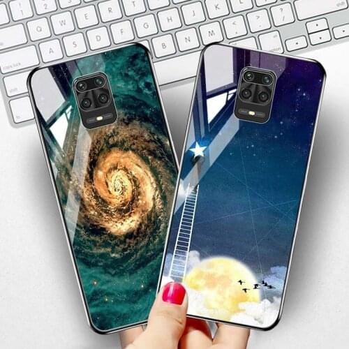 Tempered Glass Case For Xiaomi Redmi 9A Cases Cover Luxury Star Space Bumper on Xiaomi Redmi Note 9 Pro 9s 8 Pro 8T 8A 10x Coque