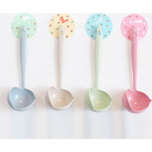 Eco-friendly 2 in 1 Filter Colander Hot Pot Porridge Soup Long Handle Big Spoon Kitchen Tool Supplies Accessories Products