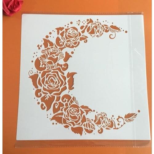 30 * 30cm size diy craft mandala moon mold for painting stencils stamped photo album embossed paper card on wood, fabric,wall